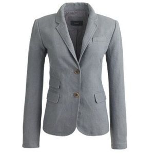 J. Crew Grey Schoolboy Blazer in Linen